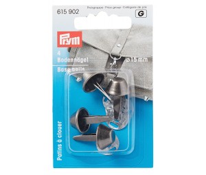 Picioruse de baza pentru genti, 15 mm, argintiu antic - Prym 615902